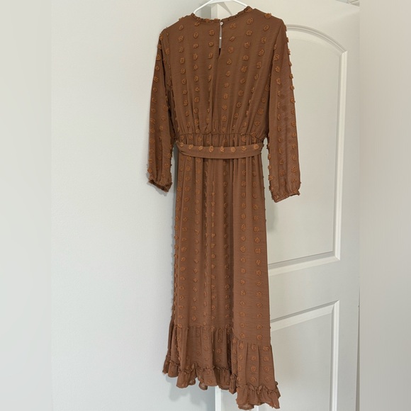 Bohme Brown/Rusty color Dress with Tie - Picture 2 of 5